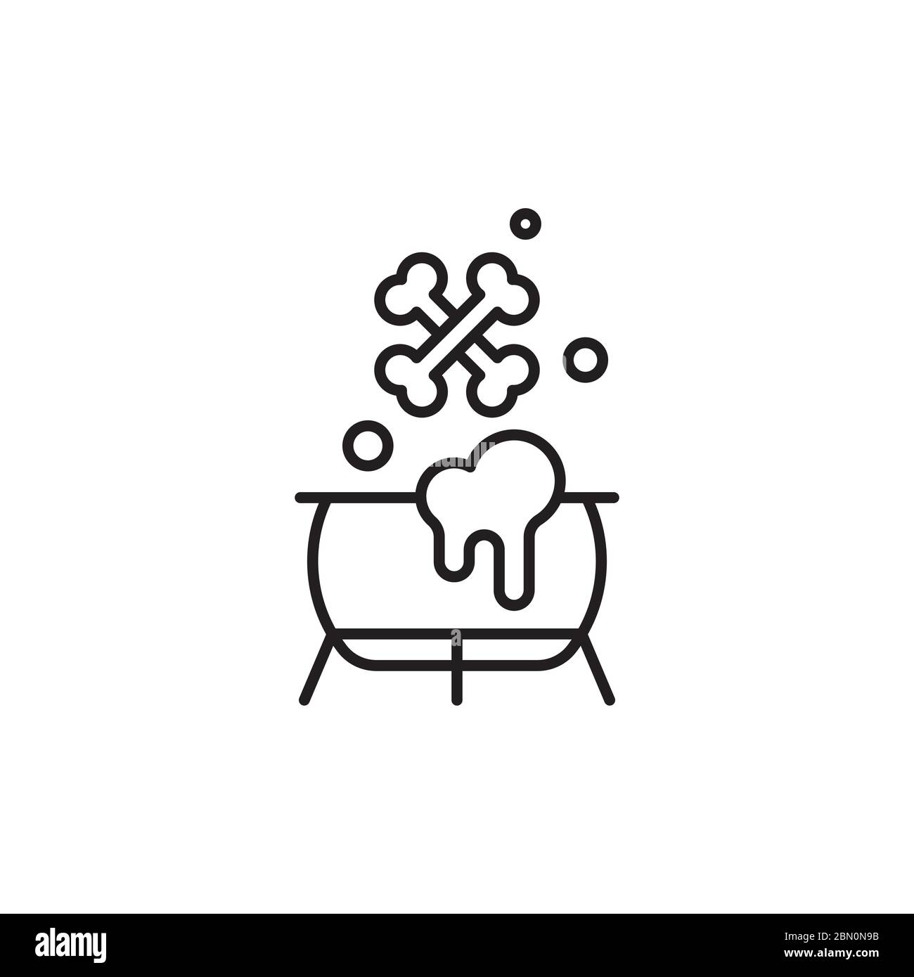 Witch cauldron potion vector icon symbol isolated on white background Stock Vector