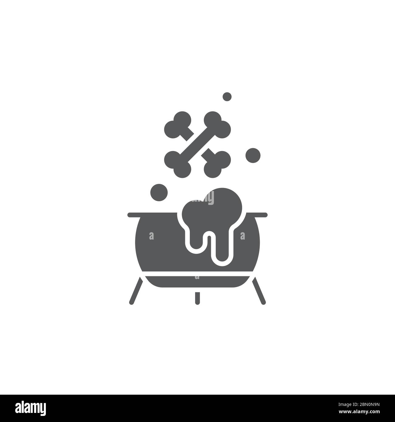 Witch cauldron potion vector icon symbol isolated on white background Stock Vector
