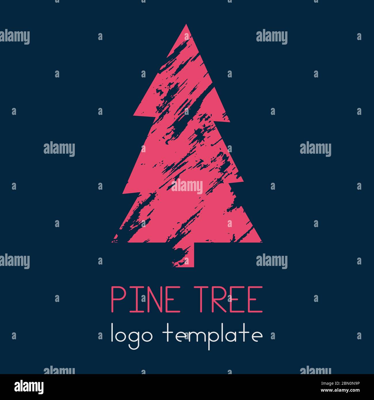 The lonely pine tree logotype. Stock Vector
