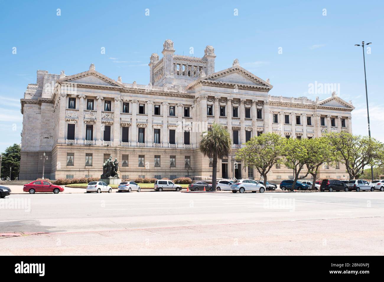 Montevideo / Uruguay, Dec 28, 2018: exterior view of the Legislative Palace, seat of the Uruguayan Parliament. Stock Photo