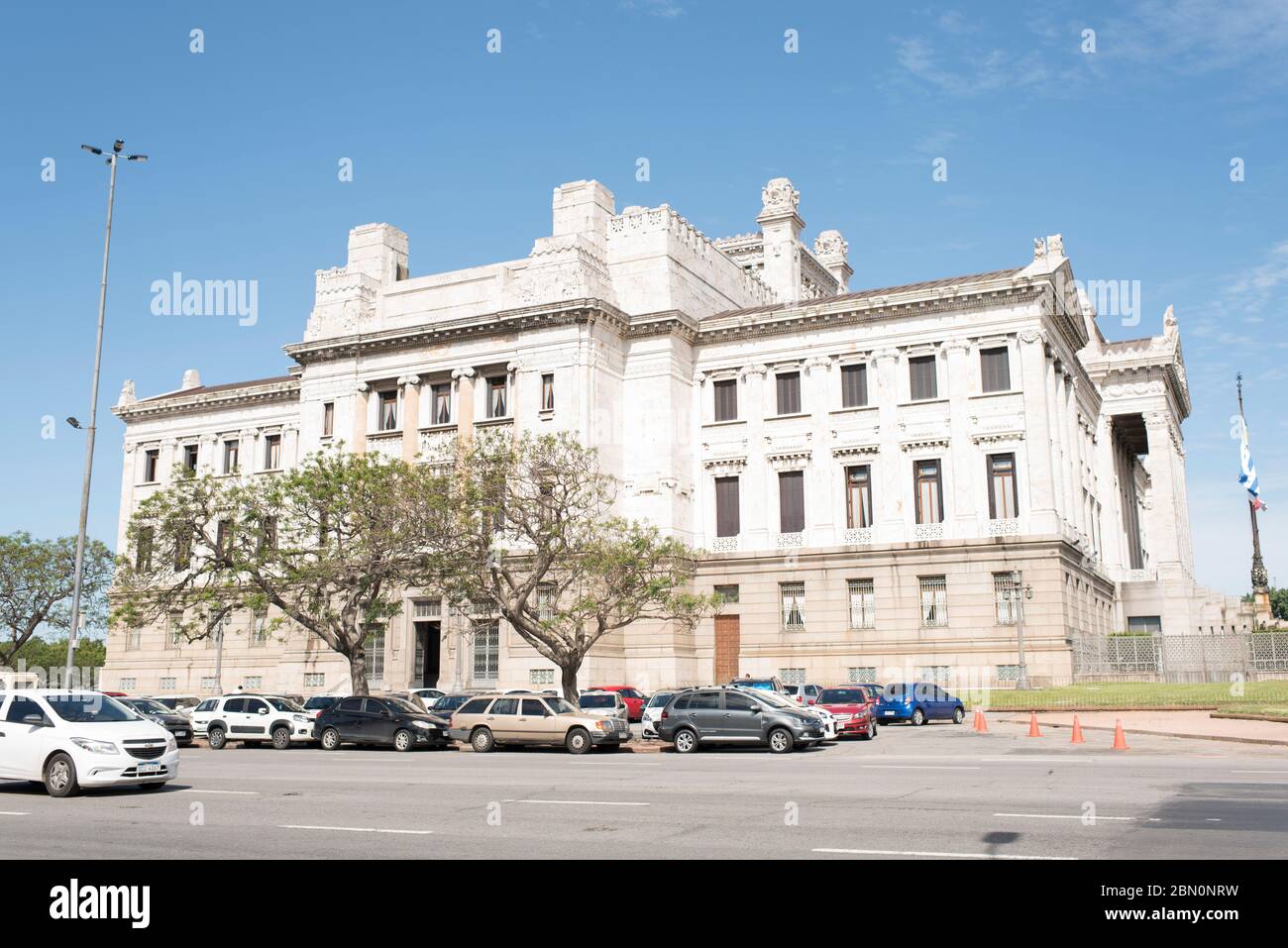 Montevideo / Uruguay, Dec 28, 2018: exterior view of the Legislative Palace, seat of the Uruguayan Parliament. Stock Photo