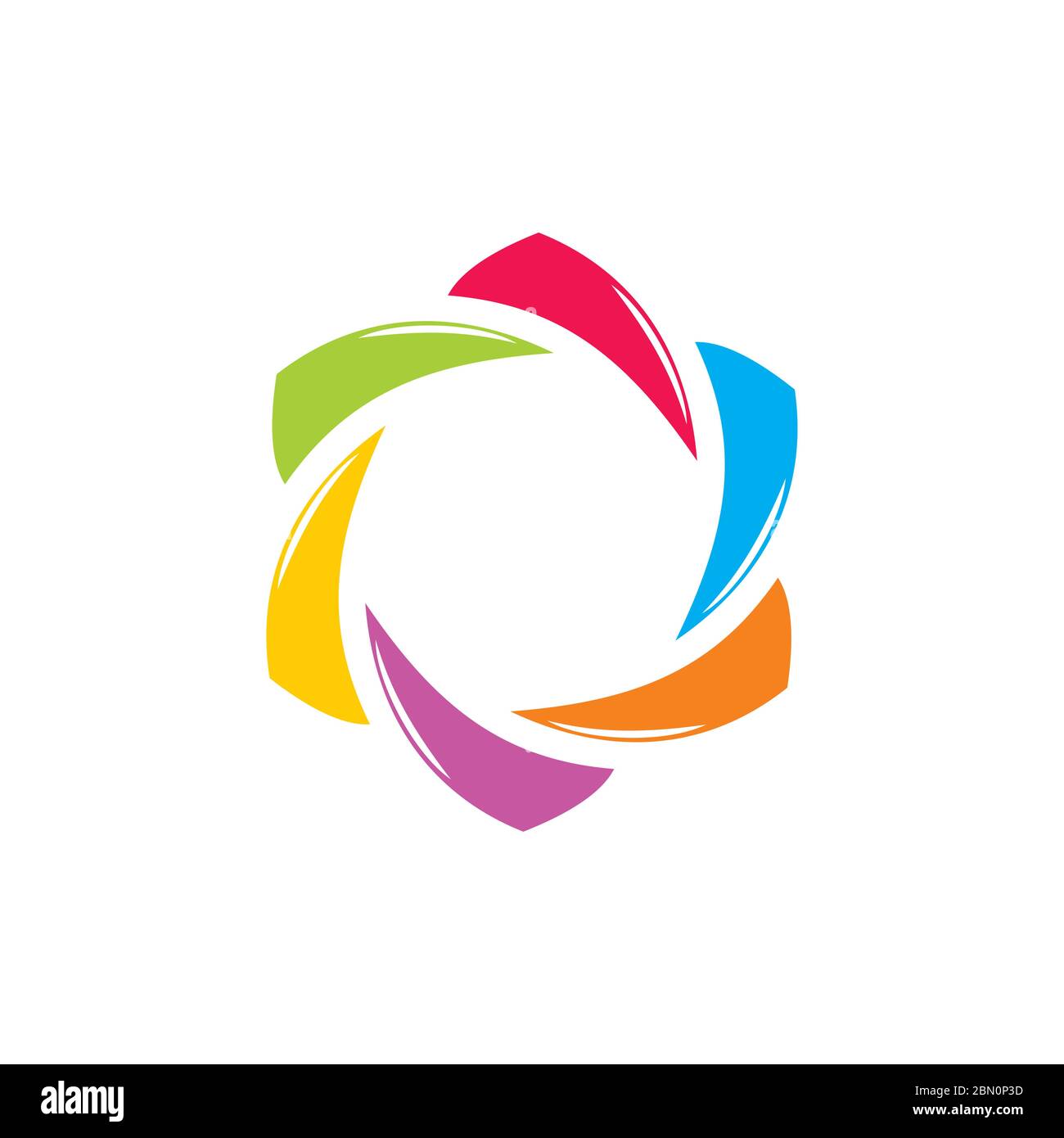 simple curves rotation colorful geometric logo vector Stock Vector ...