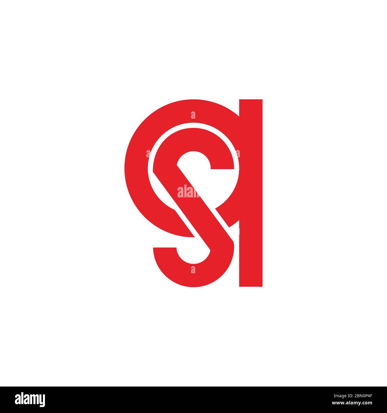 letters qs simple flat geometric line logo vector Stock Vector