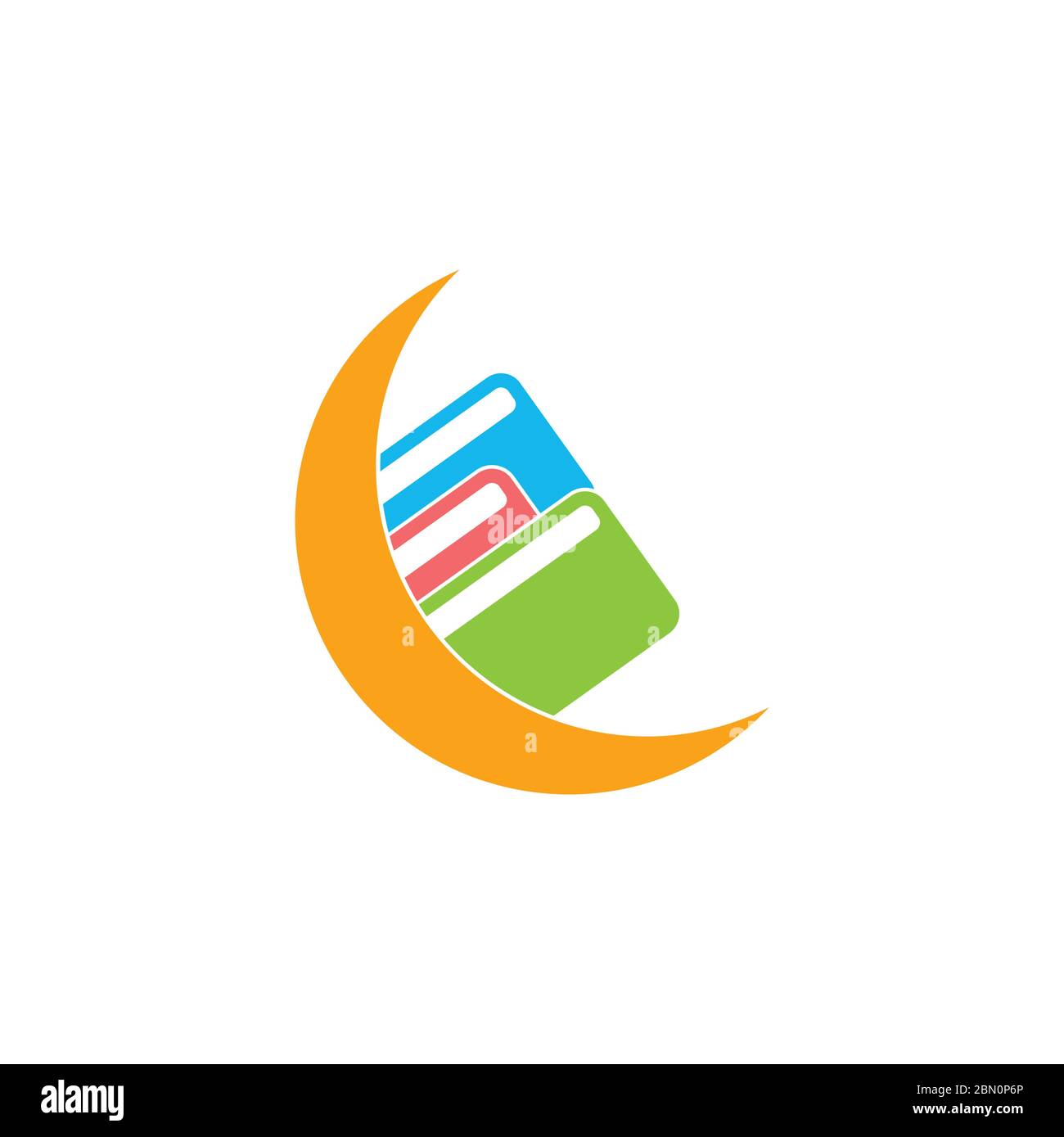 moon book learning education logo vector Stock Vector