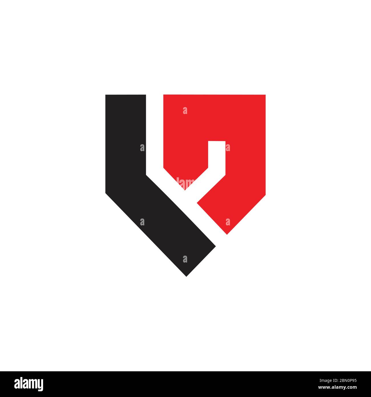 abstract letter ln shield shape geometric logo vector Stock Vector