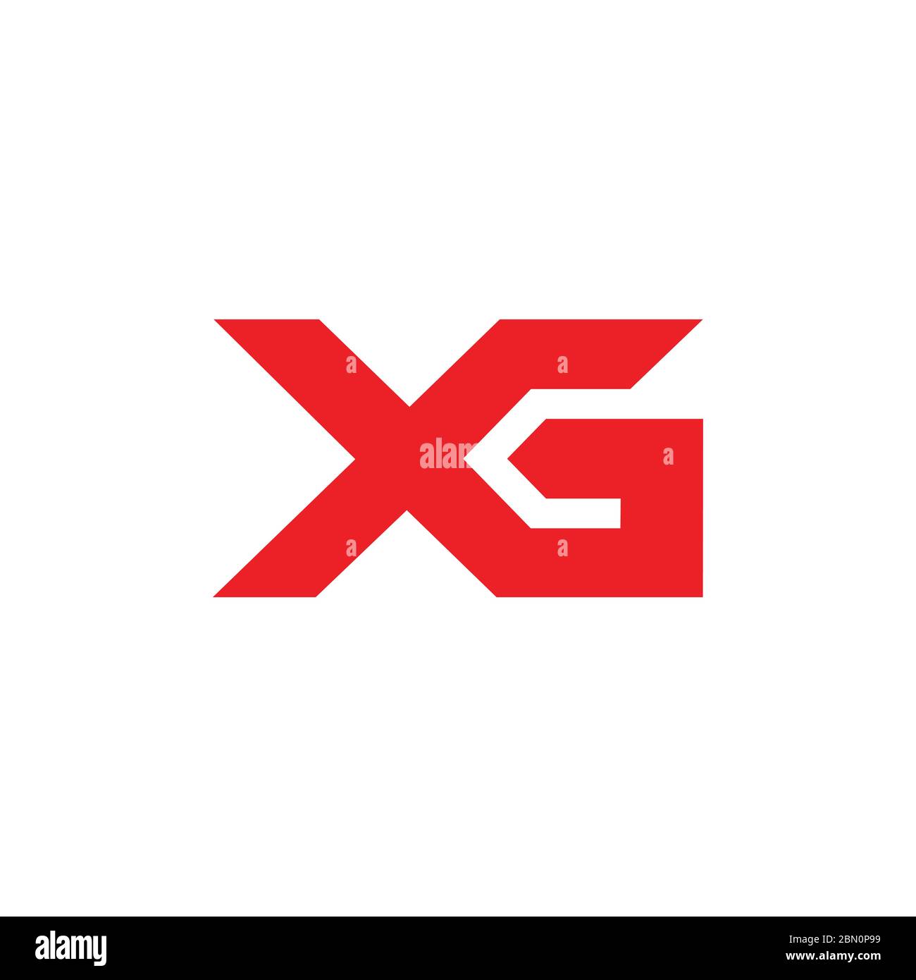 letter xg simple geometric design symbol logo vector Stock Vector