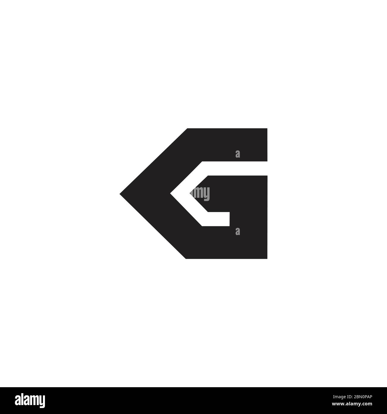 abstract letter kg simple geometric logo vector Stock Vector