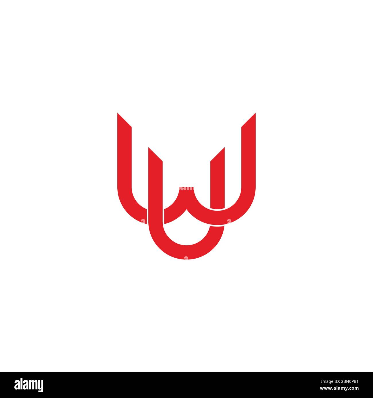 abstract letter wu linked geometric overlap design logo vector Stock Vector
