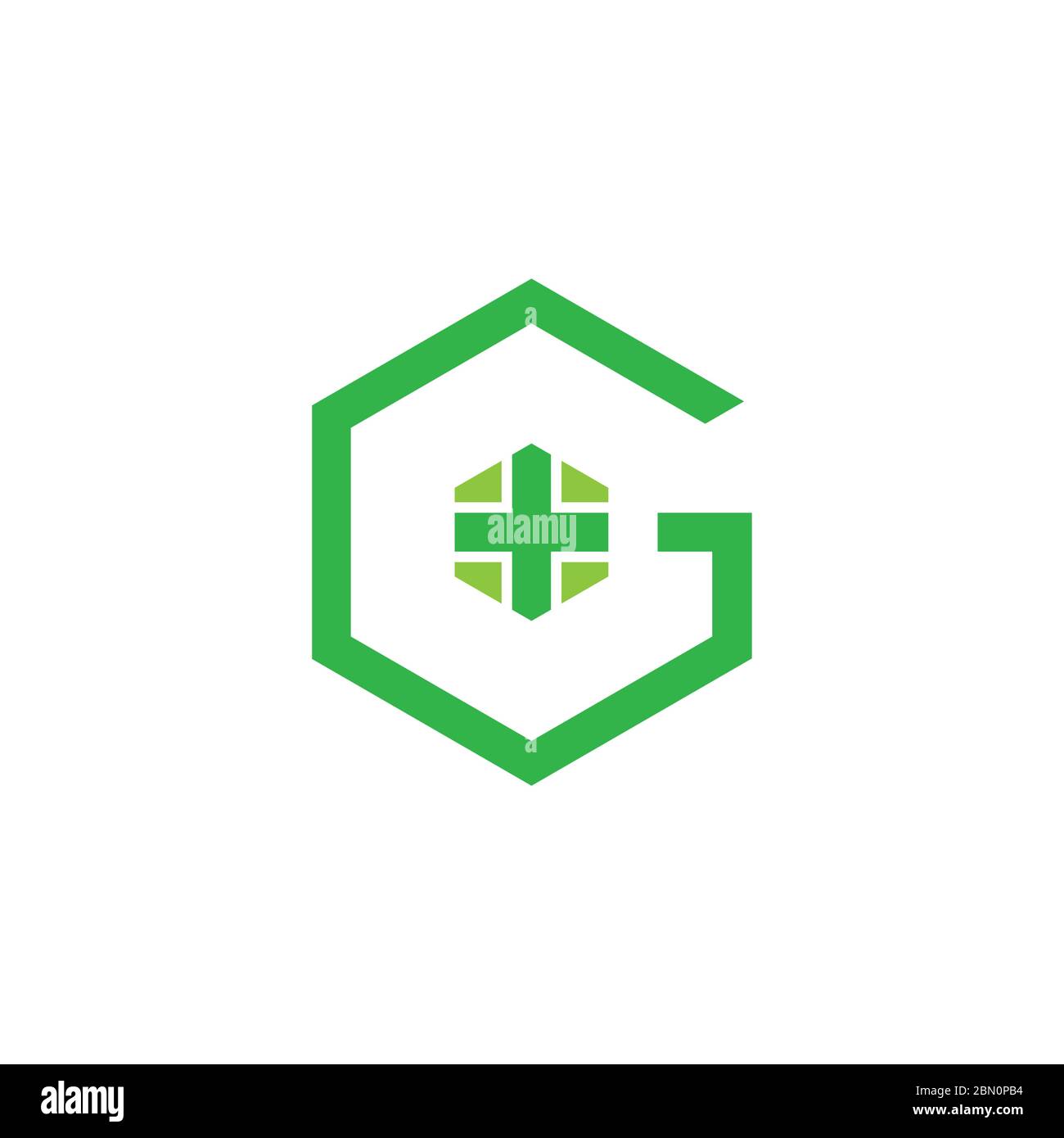 letter g plus health medical home concept logo vector Stock Vector