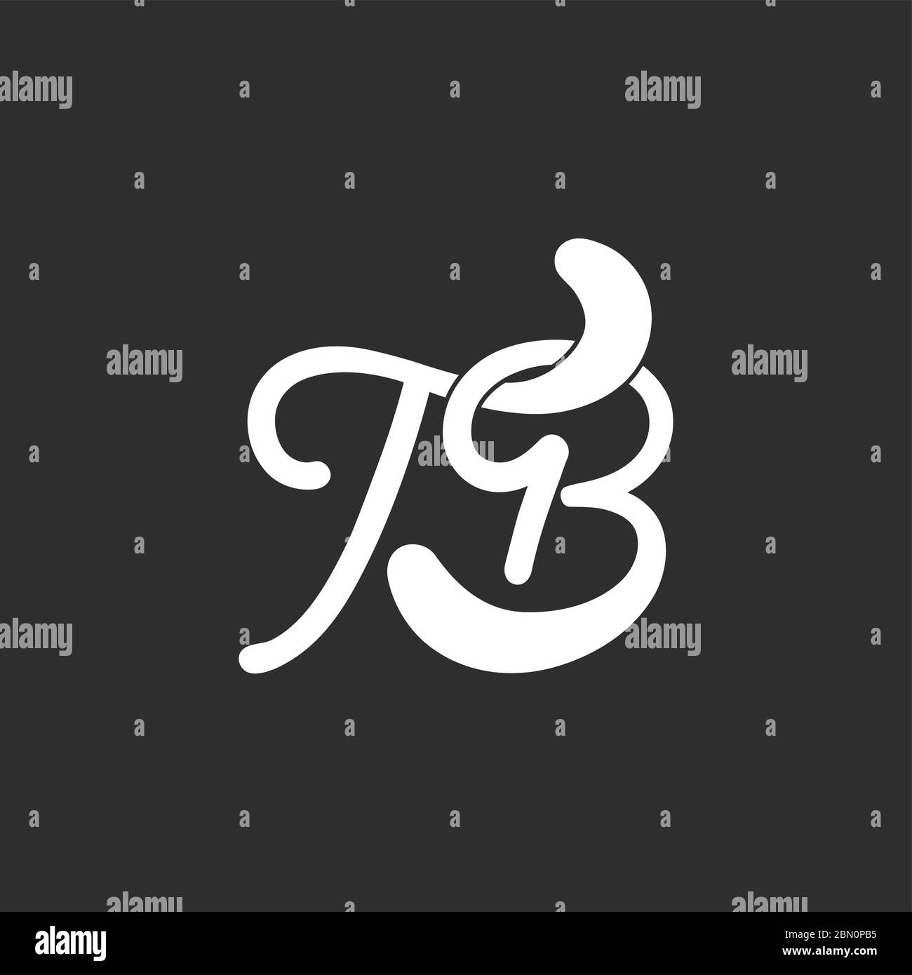letter tb linked curves design logo vector Stock Vector
