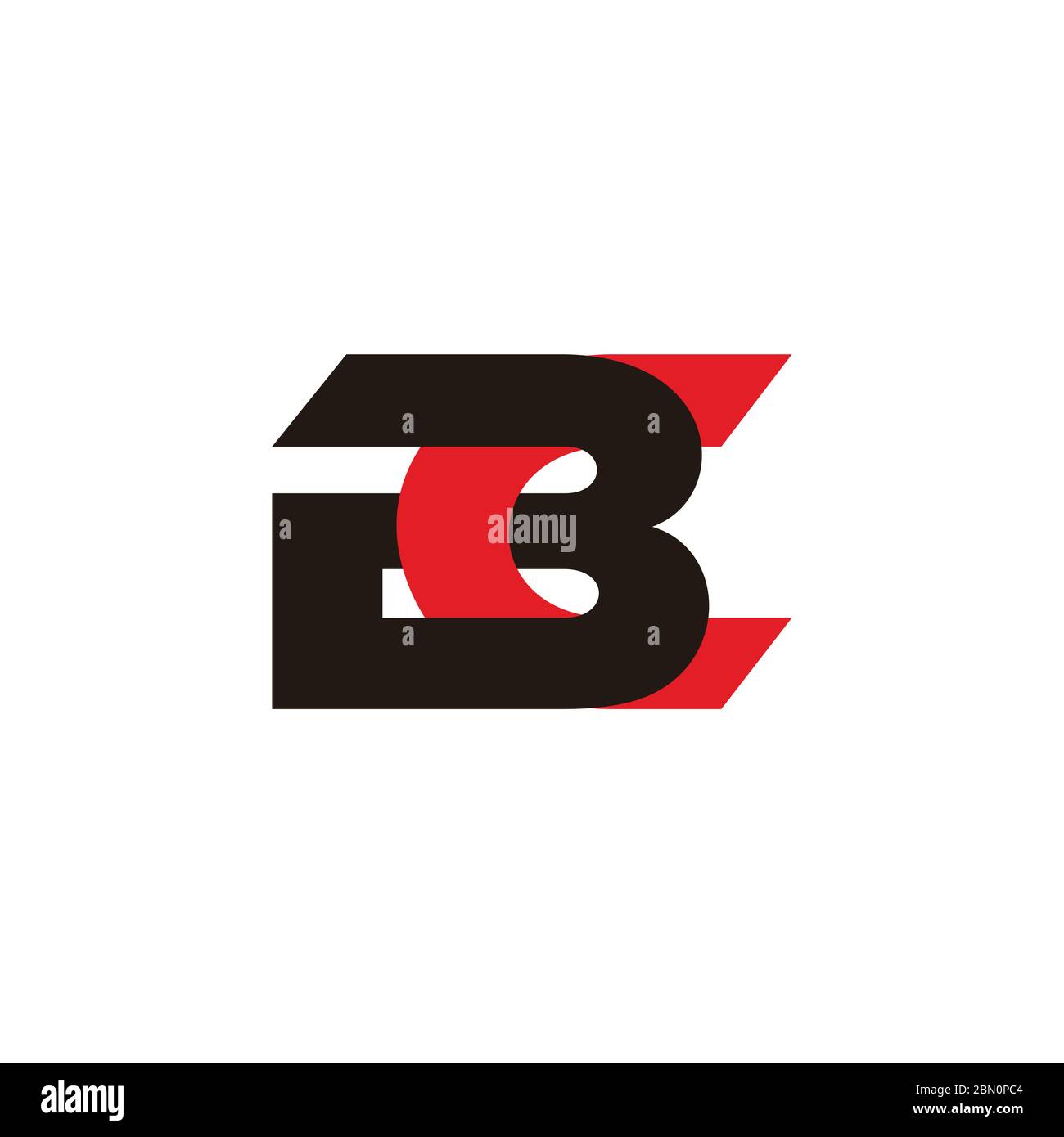 letter bc linked overlapping simple geometric symbol logo vector Stock Vector