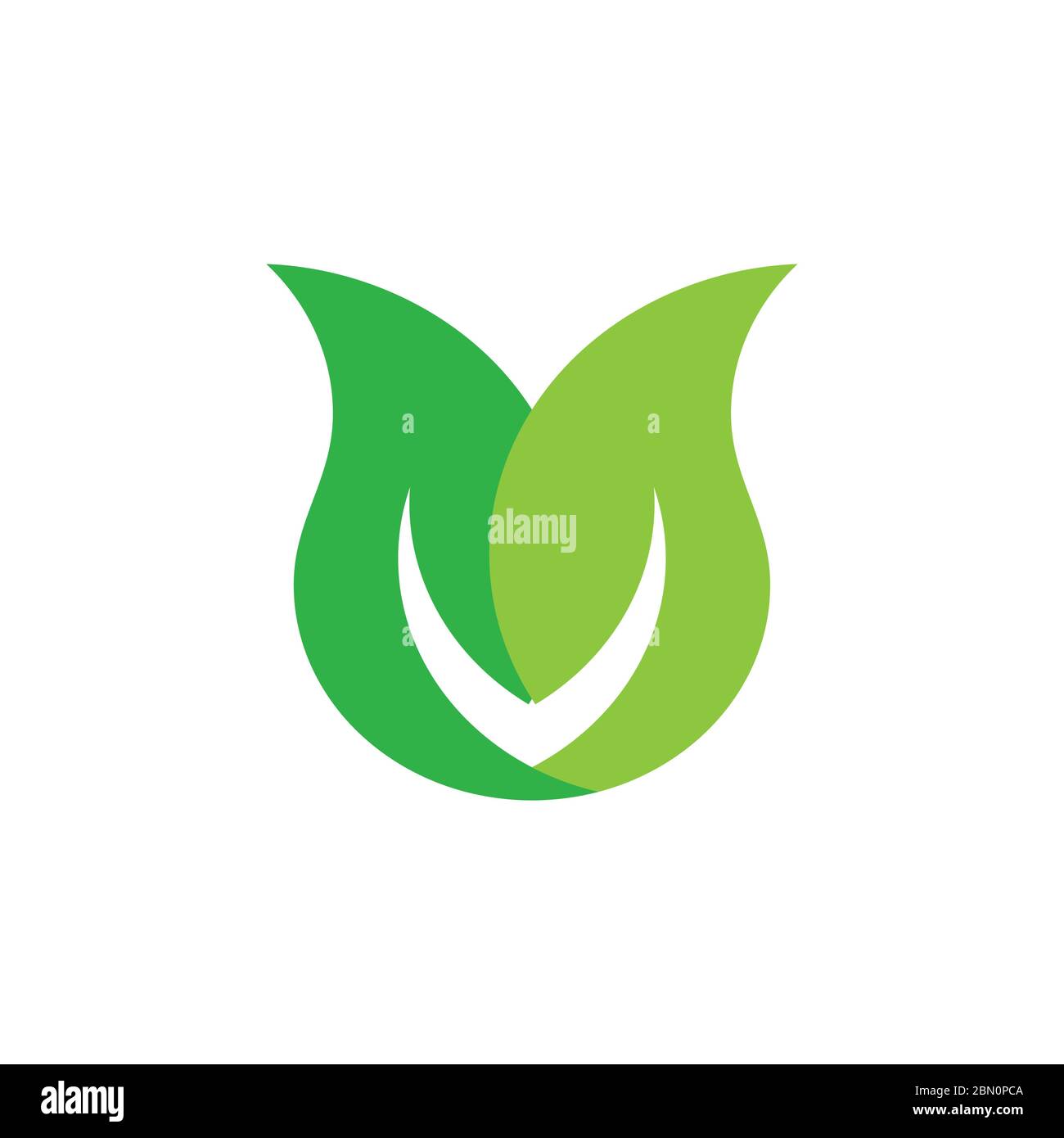 linked leaf vegetables symbol logo vector Stock Vector