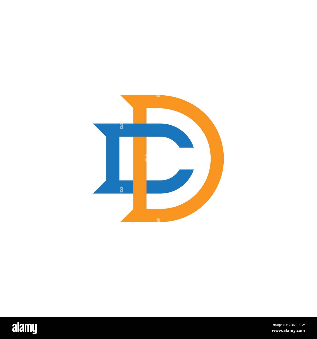 letter cd simple colorful geometric overlap logo vector Stock Vector