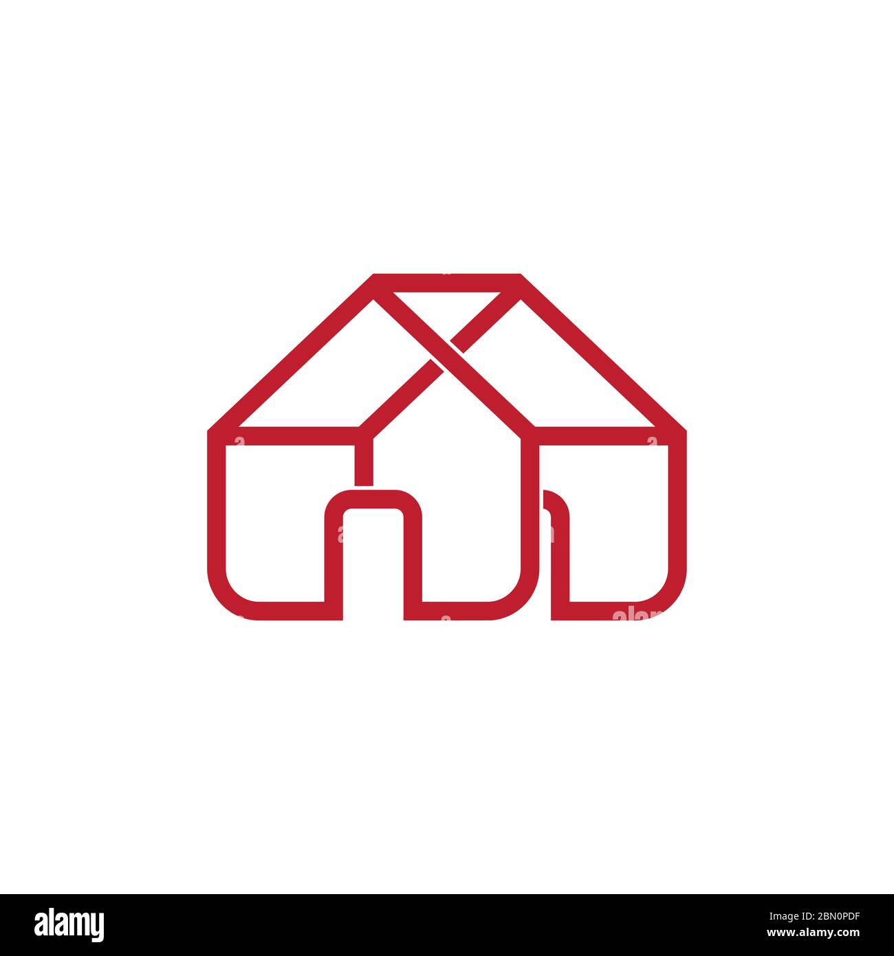 house construction overlapping line design vector Stock Vector