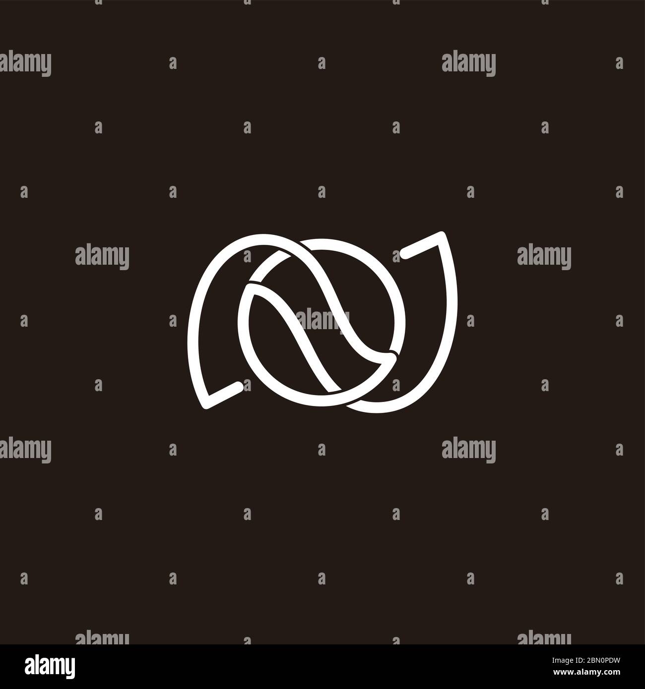 letter o overlap design circle geometric linear logo vector Stock Vector