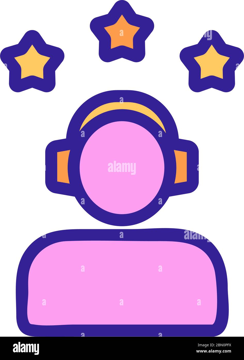 three star gamer icon vector outline illustration Stock Vector Image ...