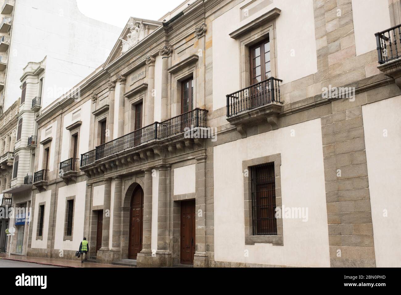 Montevideo / Uruguay, Dec 29, 2018: Facade of the colonial Council, Museum and Historical Archive Stock Photo