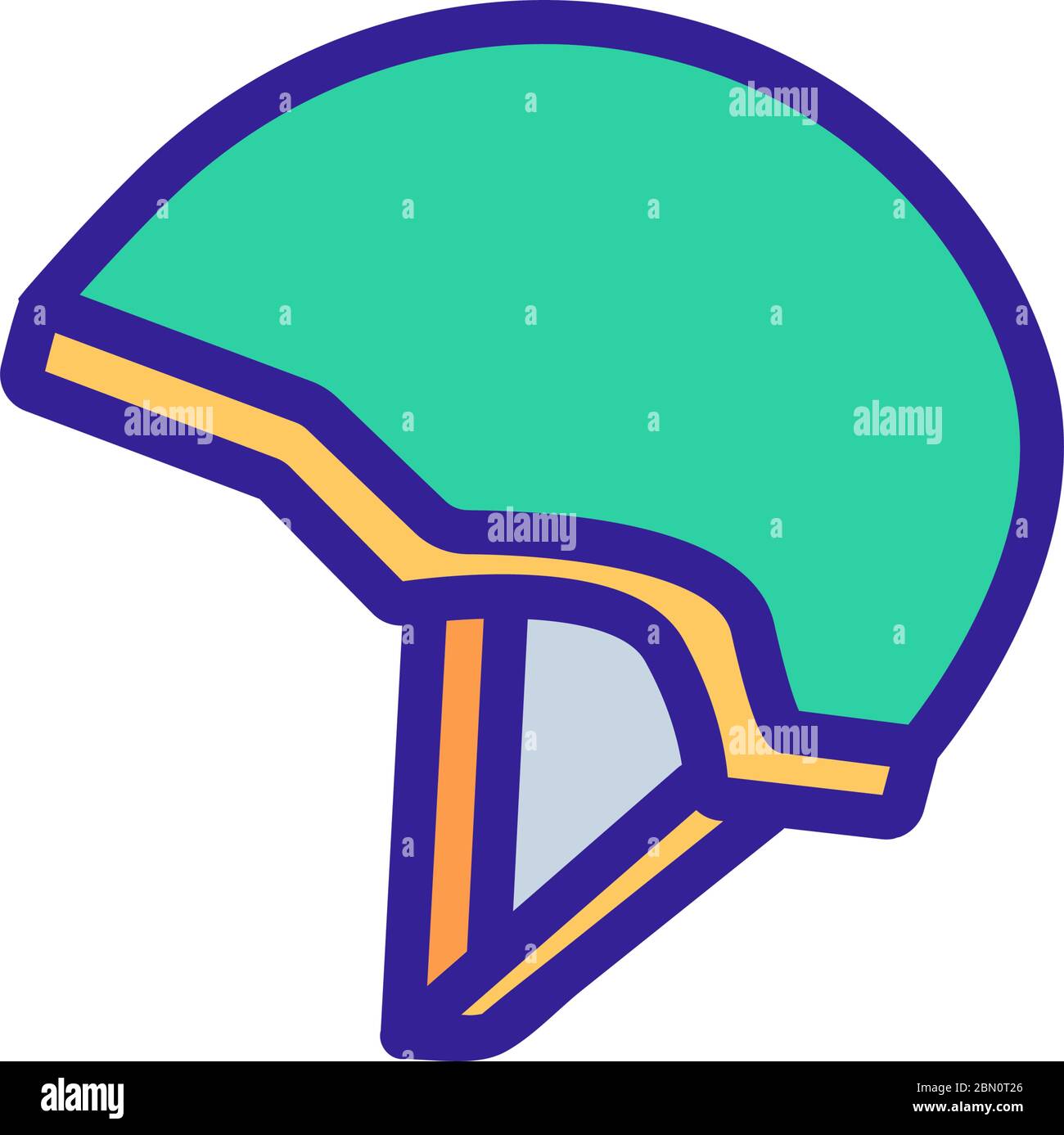 protective helmet for head icon vector outline illustration Stock