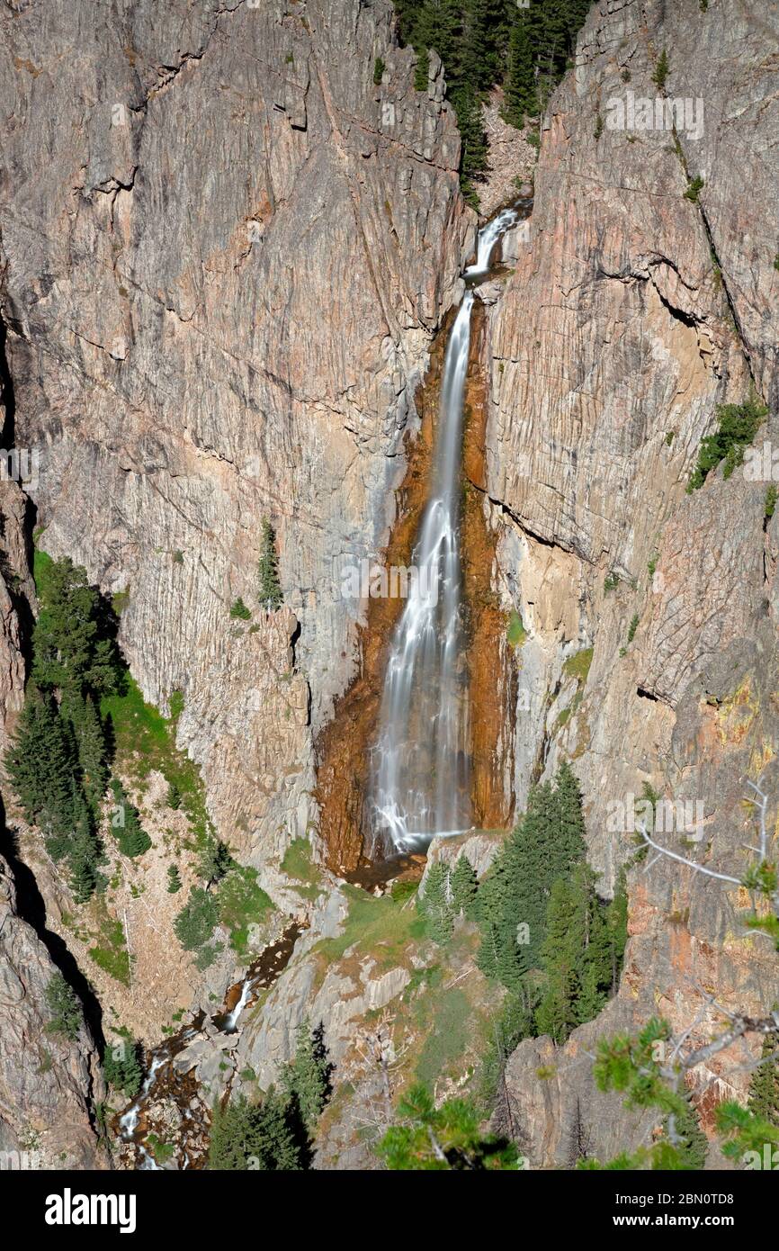 WY04212-00...WYOMING - Bucking Mule Falls in the Bighorn National Forest. Stock Photo
