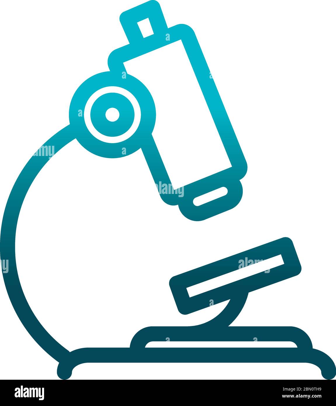 microscope equipment laboratory science and research vector illustration gradient style icon Stock Vector