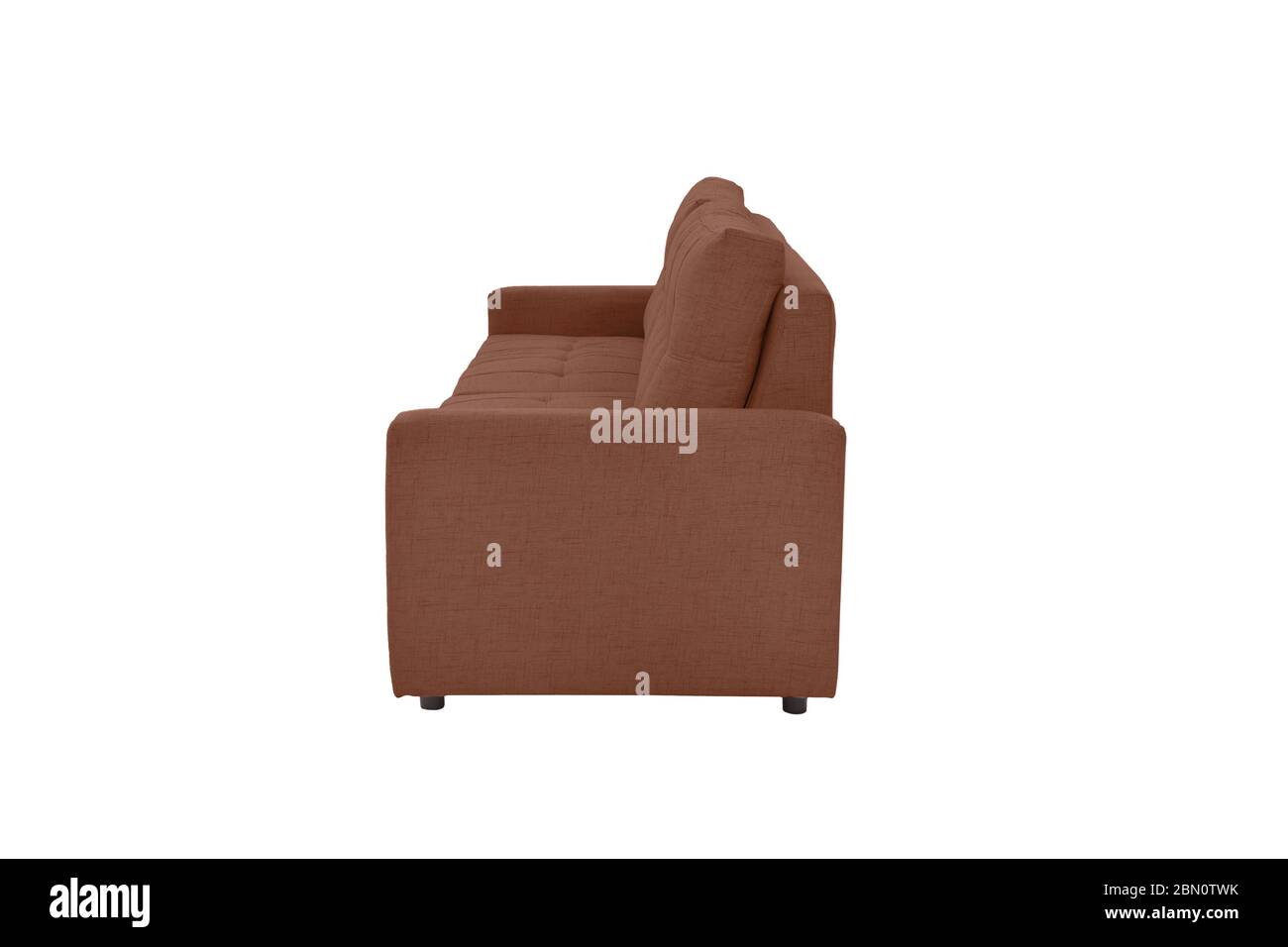 modern beige suede couch sofa   isolated on white background Stock Photo