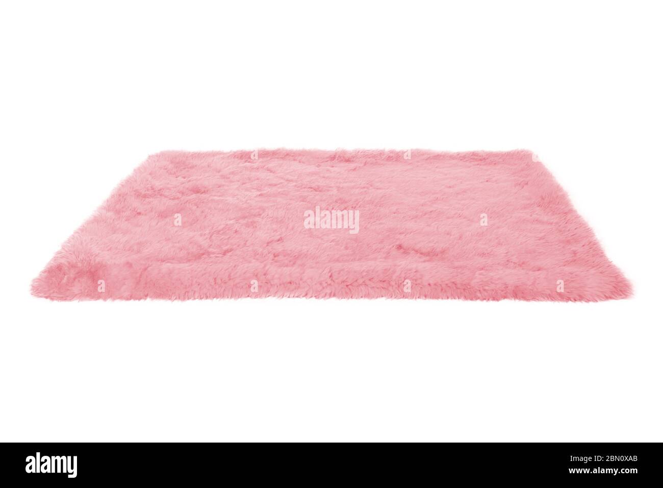 Pink furry carpet. Isolated on white Stock Photo Alamy