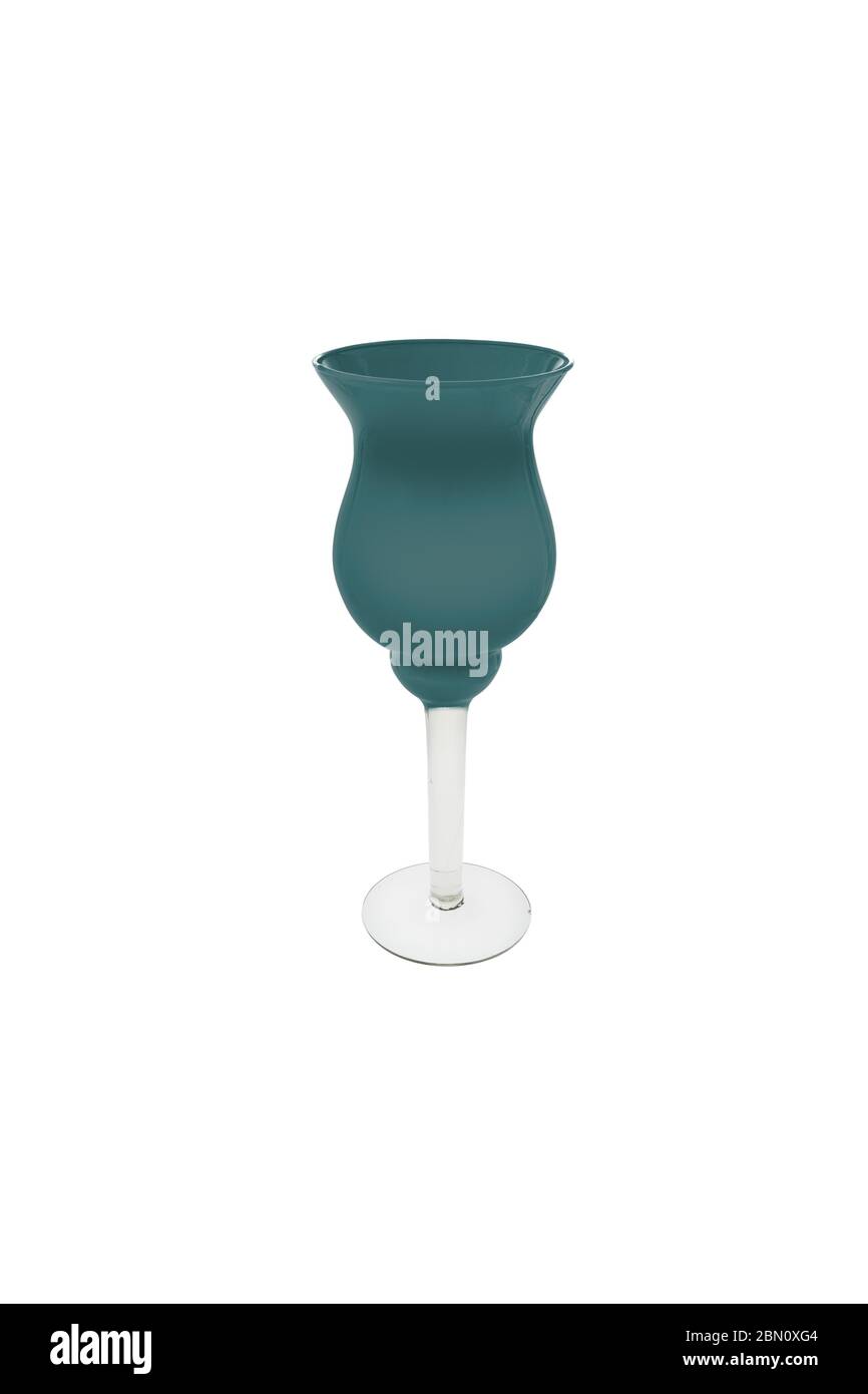 Elegant color glass vase isolated on a white background (glass, empty ...