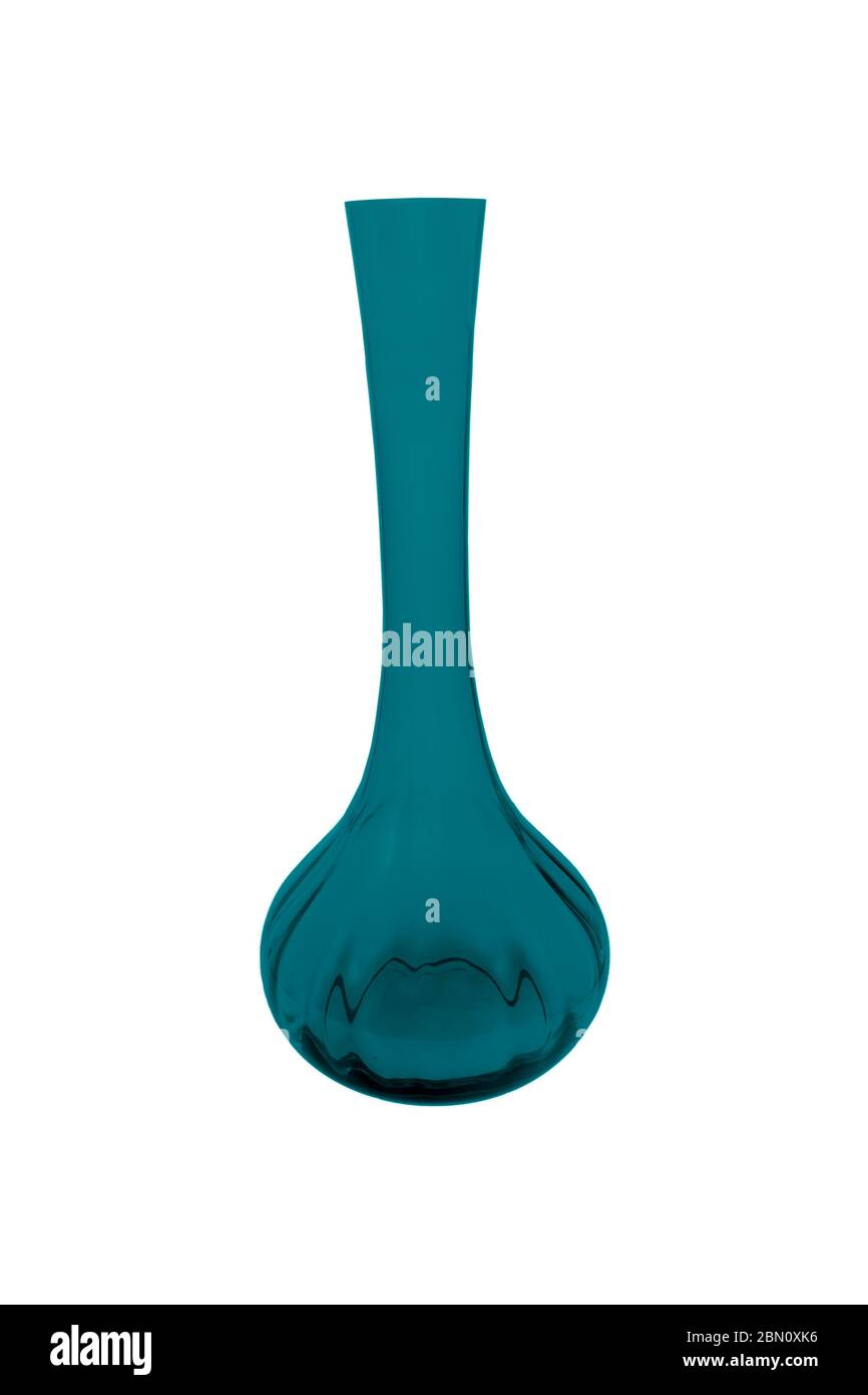 Elegant color glass vase isolated on a white background (glass, empty ...
