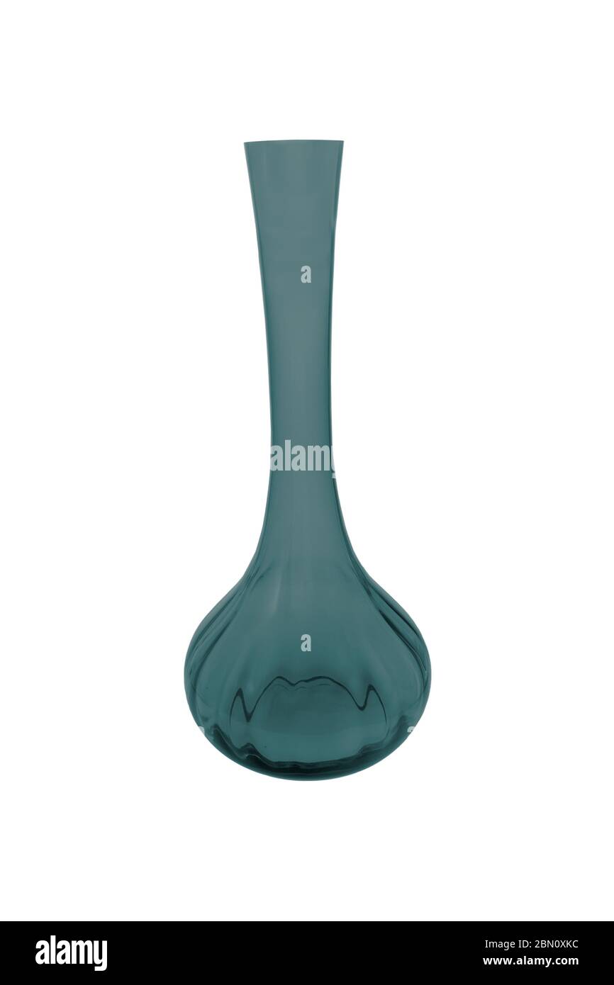 Elegant color glass vase isolated on a white background (glass, empty ...