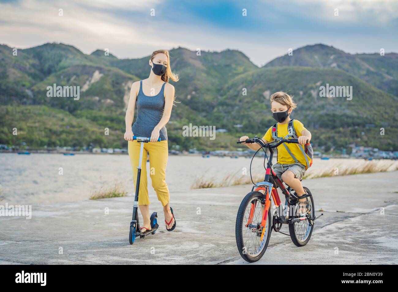 biking with backpack