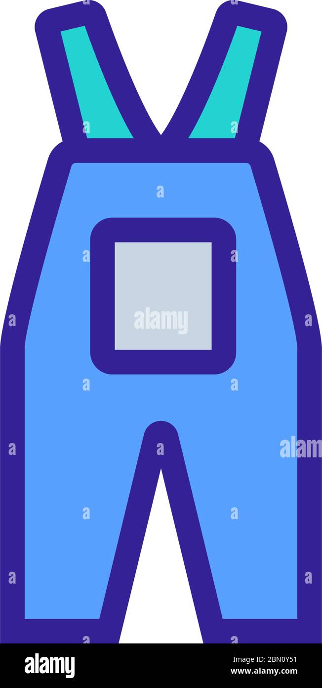 work overalls with big pocket icon vector outline illustration Stock