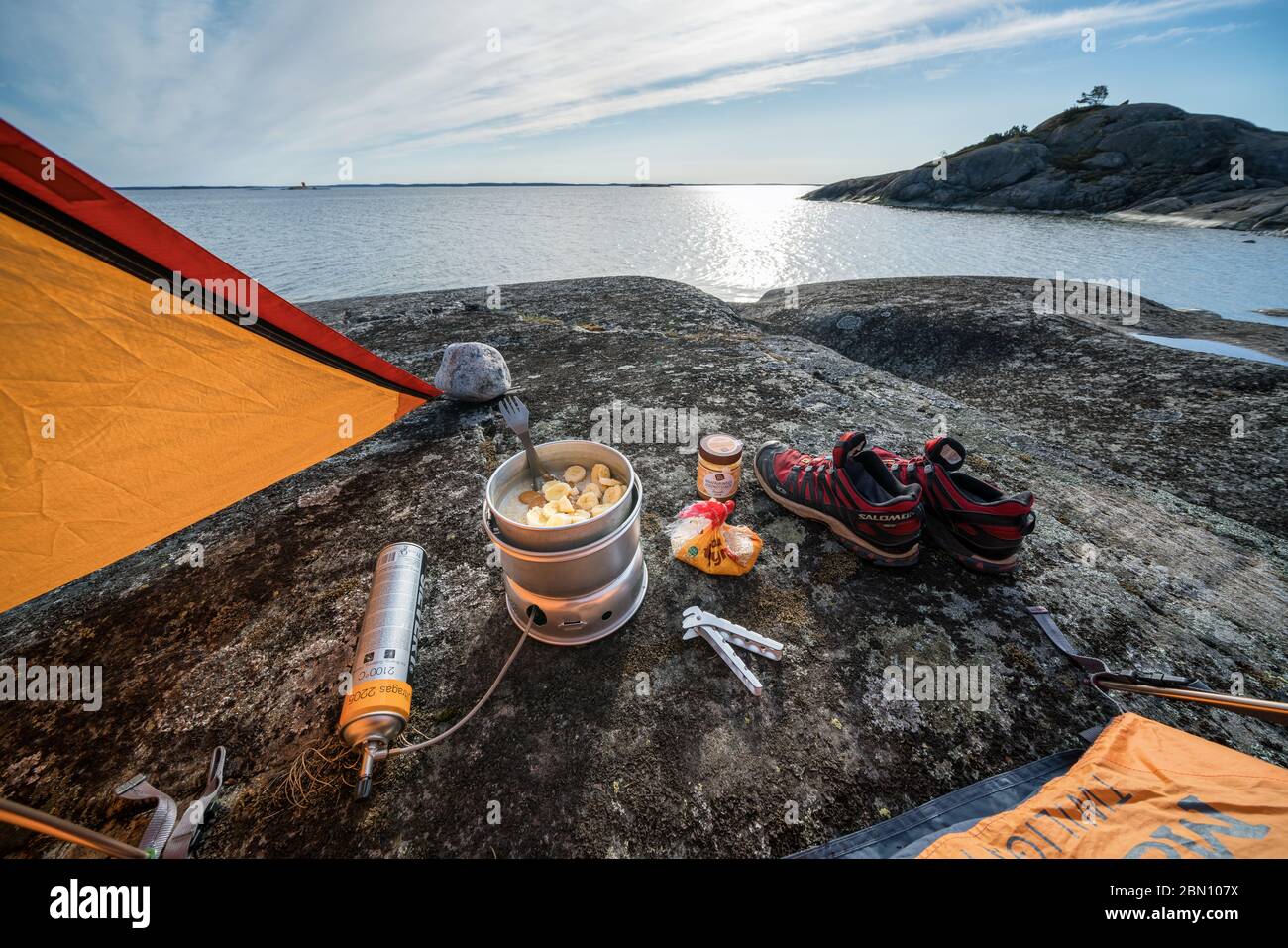 Camping at Ryssklobben island, Inkoo, Finland Stock Photo