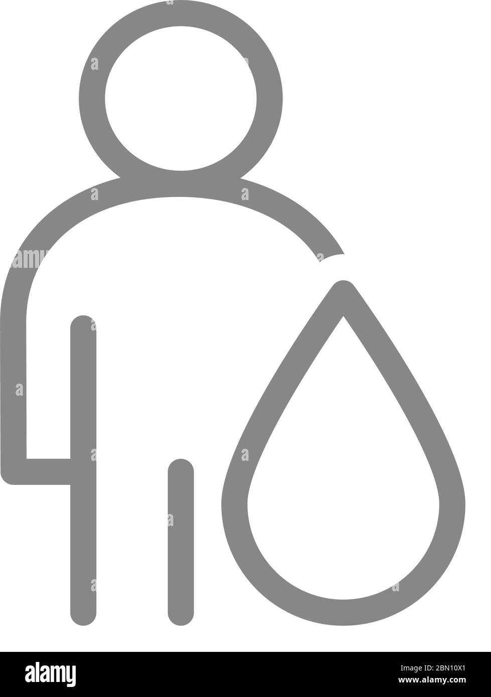 User profile with drop line icon. Blood donation, washing symbol Stock Vector