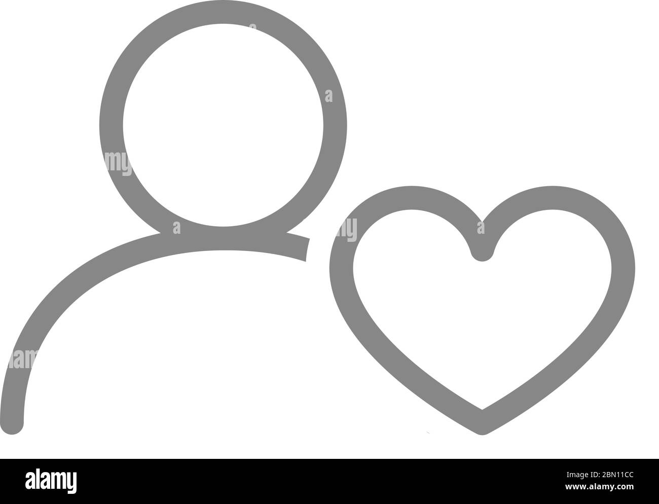 User profile with heart line icon. Charity, donation, feedback symbol Stock Vector
