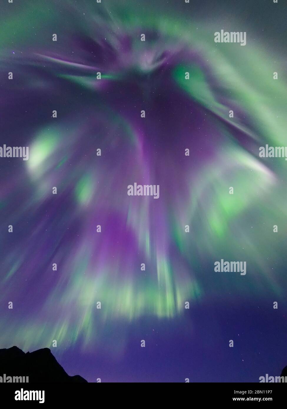 Aurora Borealis over the Brooks Range, Alaska. Stock Photo