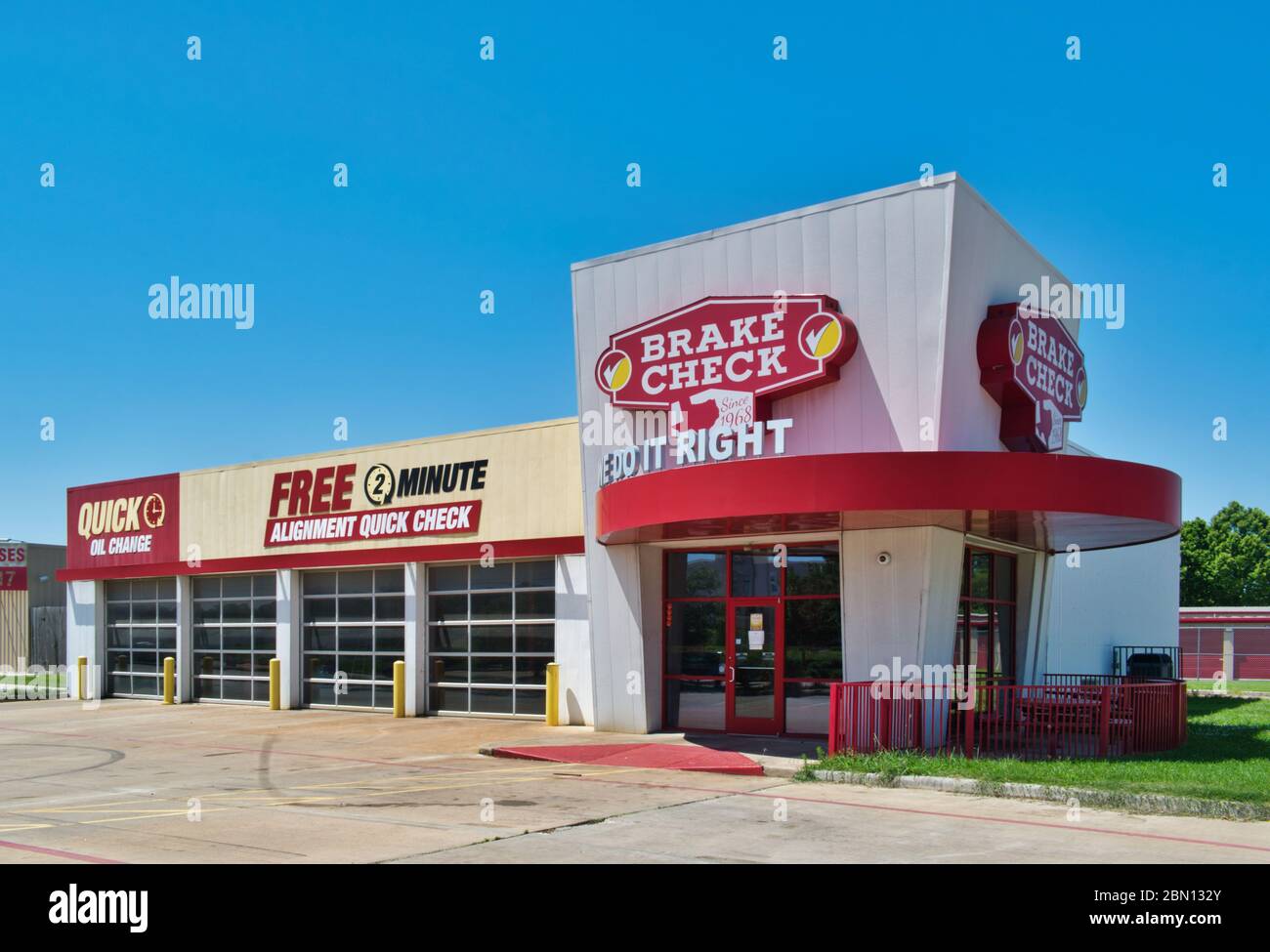 Brake Check automotive business exterior in Humble, TX located on North Sam Houston Pkwy. Texas chain store founded in 1968. Stock Photo