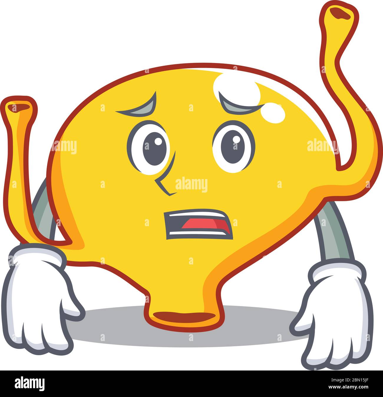 Cartoon design style of bladder showing worried face Stock Vector Image ...