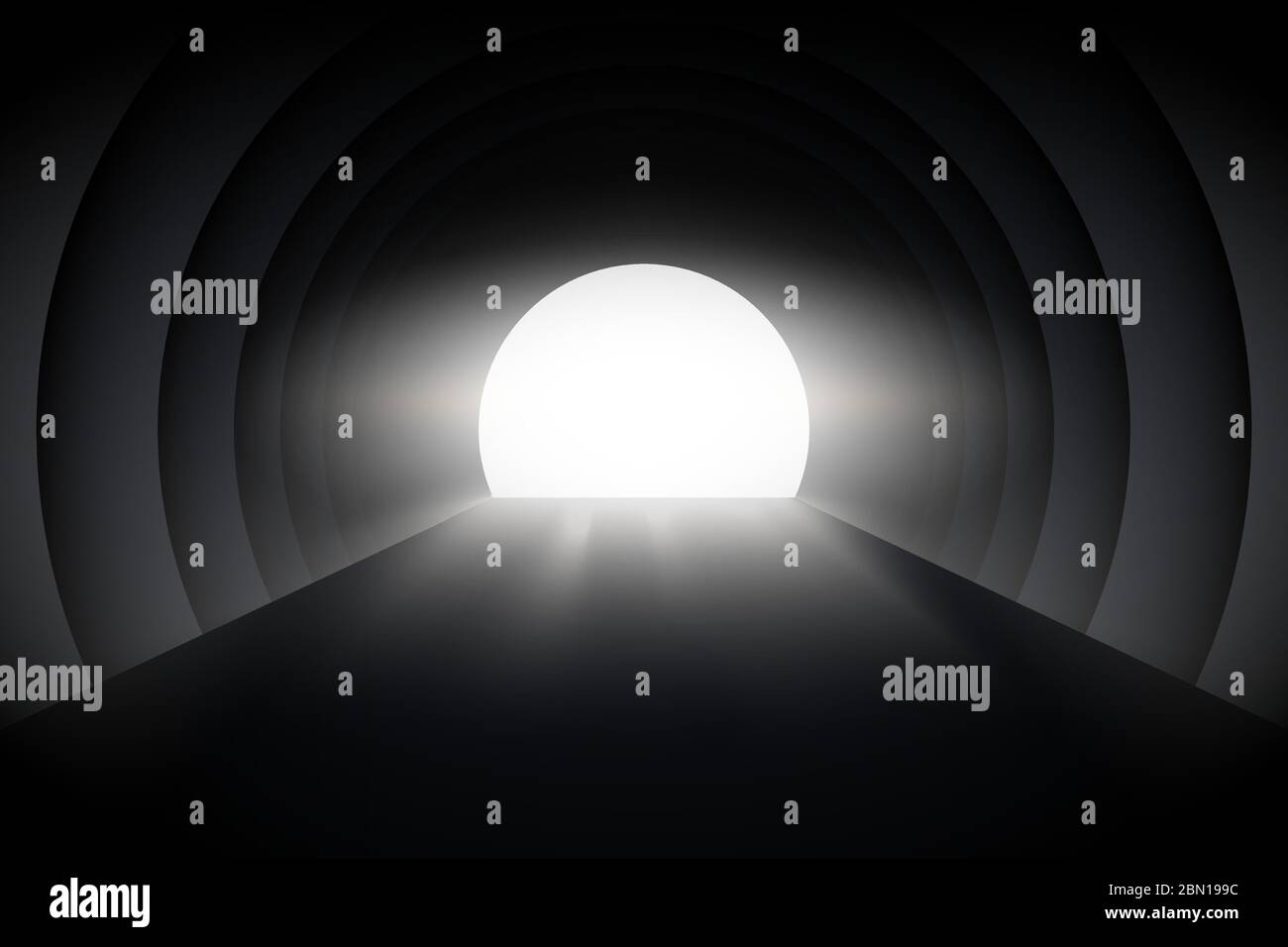 light at the end of the tunnel Stock Vector