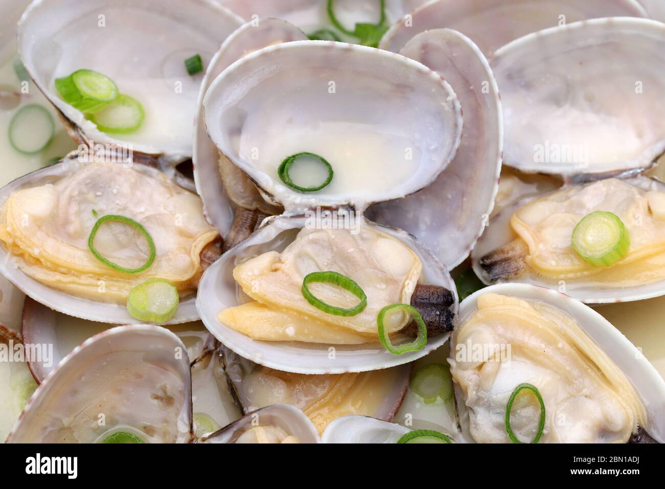 Japanese traditional cuisine, boiled asari clams in butter, batayaki