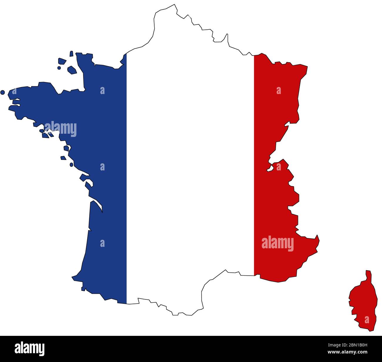 Map of France with official flag colors Stock Photo - Alamy