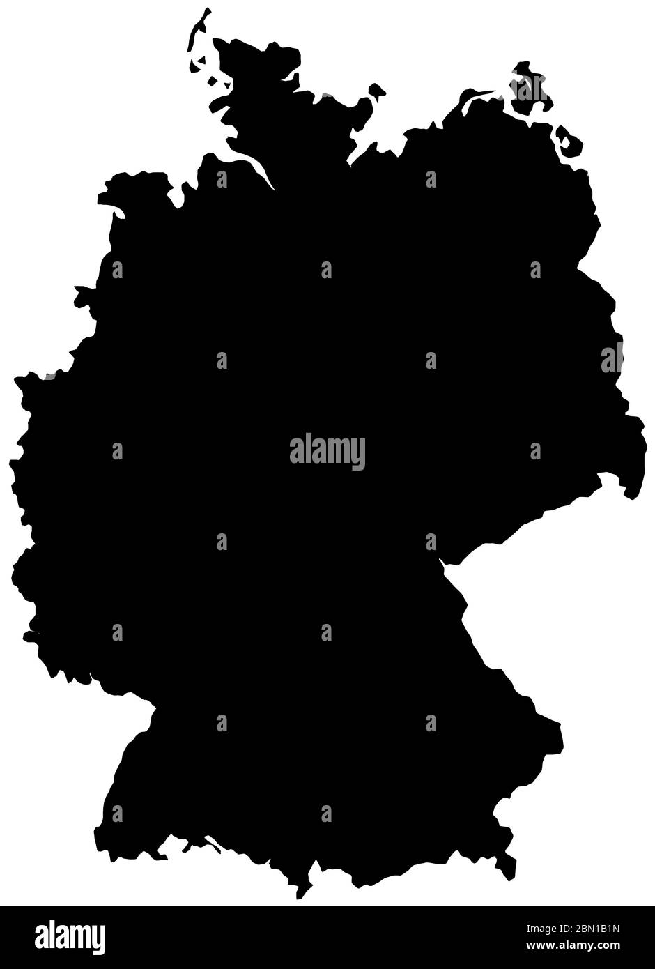 Map of Germany filled with black color Stock Photo