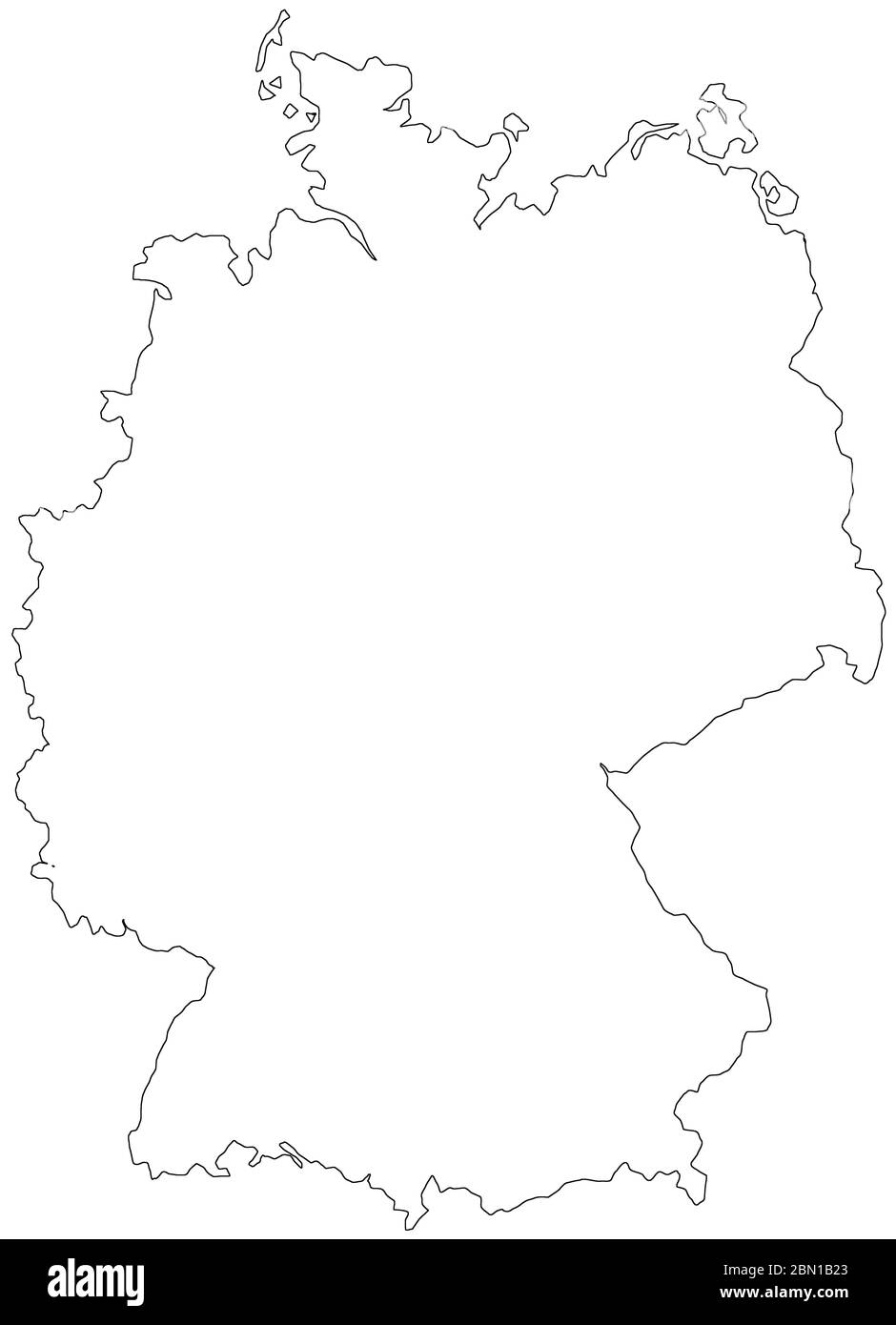 Map of Germany filled with white color Stock Photo