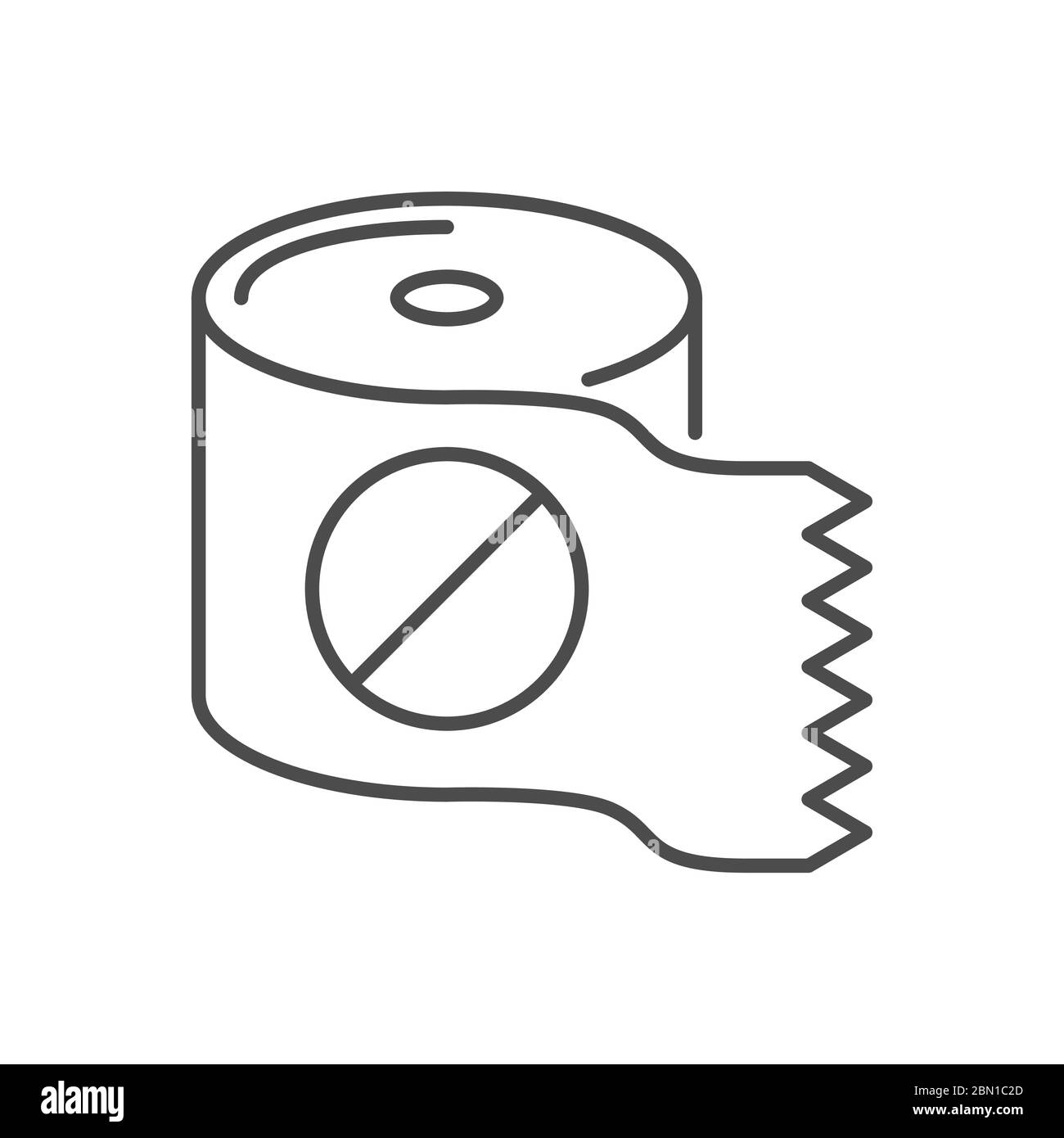 Toilet paper related vector thin line icon. Stock Vector