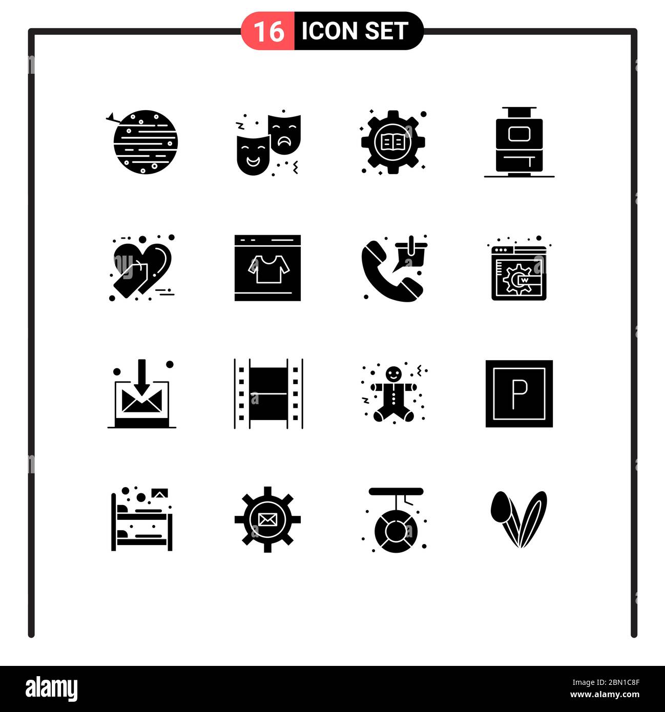 16 Creative Icons Modern Signs and Symbols of ecommerce, travel, circus, bag, setting Editable Vector Design Elements Stock Vector