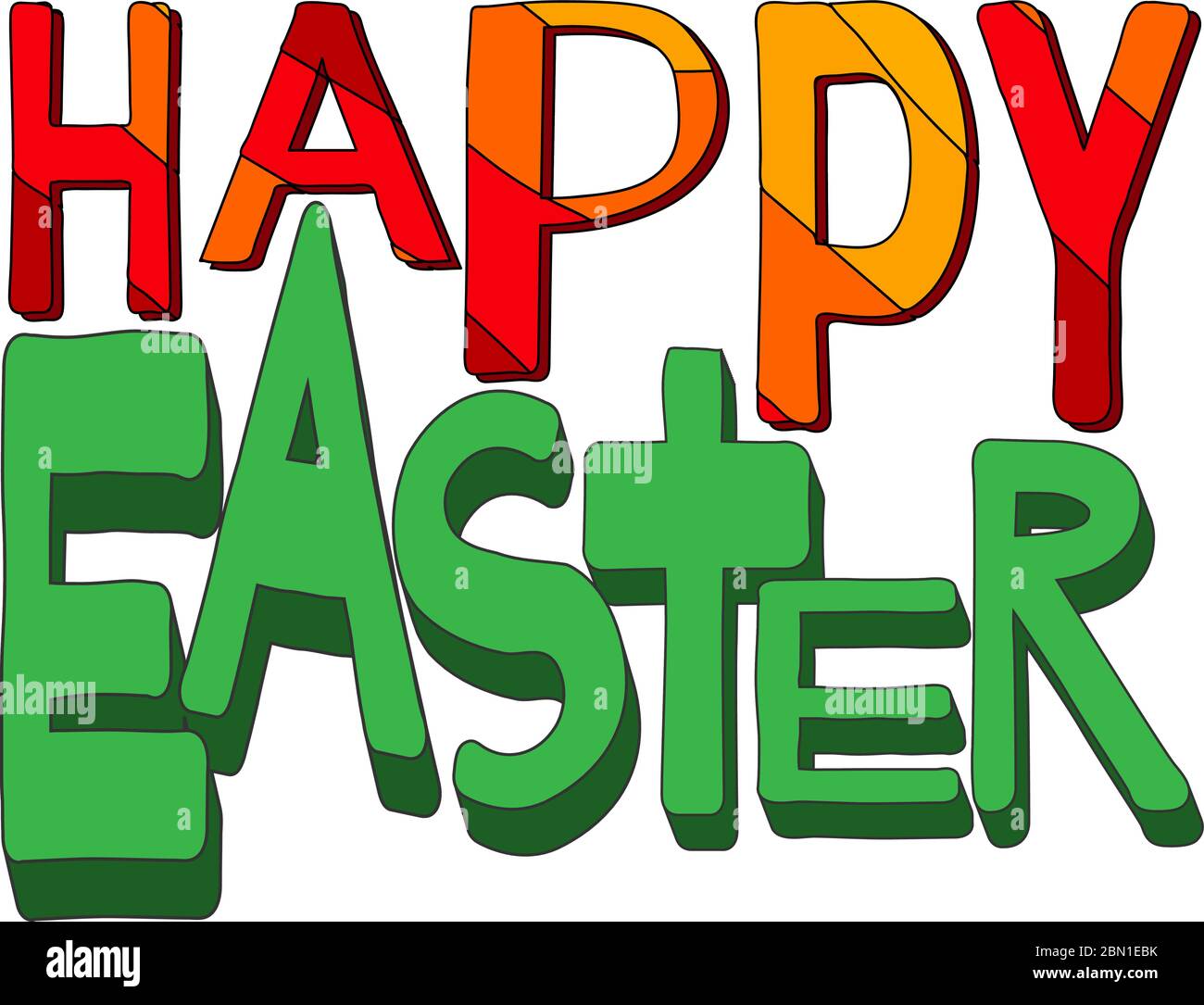 Happy EasTer - Congratulation. Colorful inscription. Lettering, text processing. Stock Vector