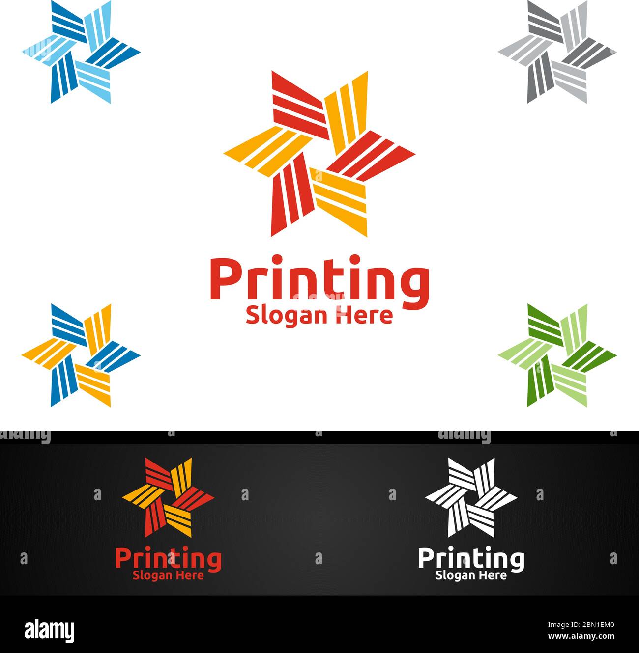Star Printing Company Vector Logo Design for Media, Retail, Advertising ...