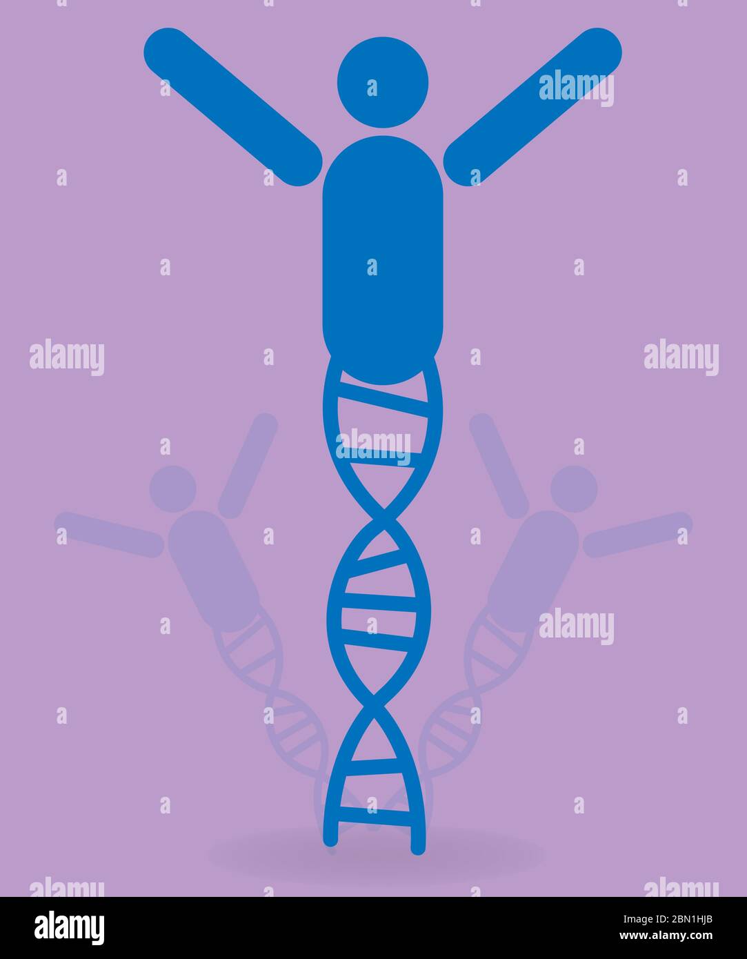 Human bodies with DNA chain, conceptual vector Stock Vector