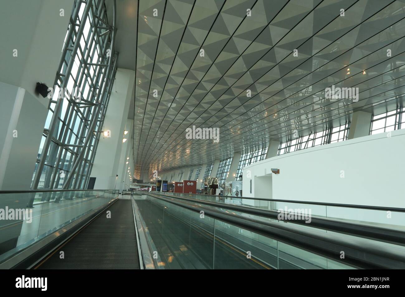 Jakarta, Indonesia February 2, 2017 Empty departure terminal hall in