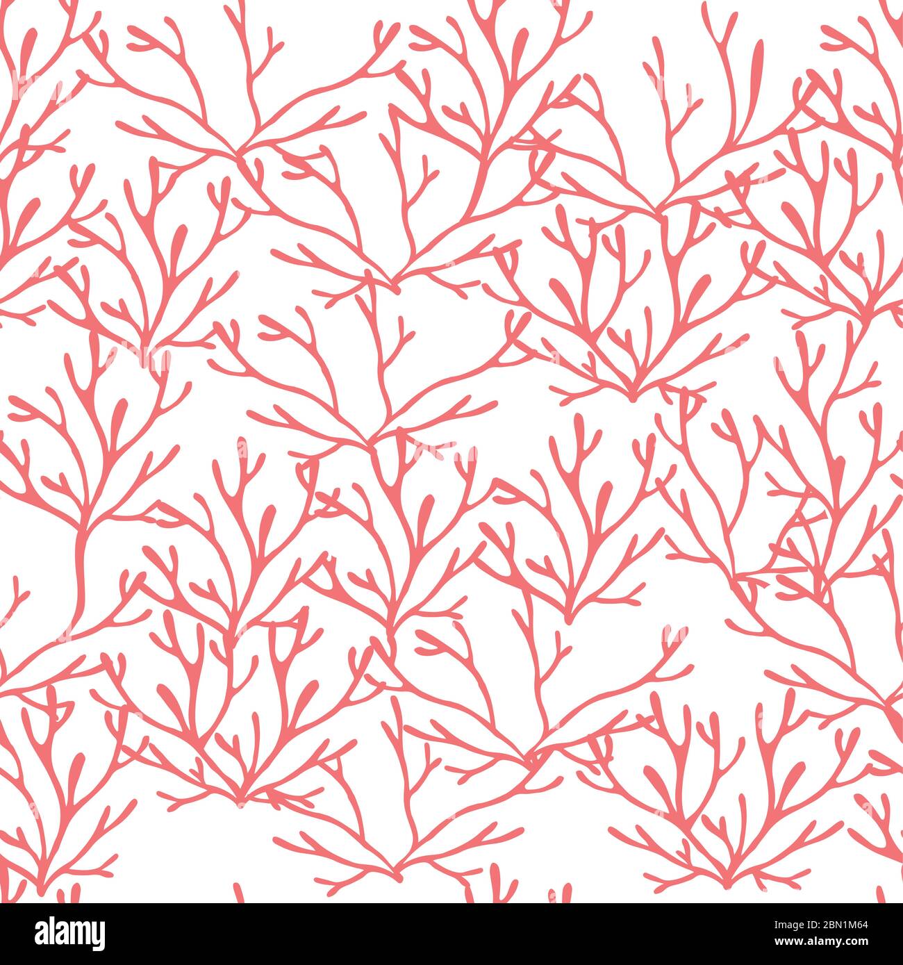 Seamless pattern of purple coral seaweeds silhouettes flat vector ...