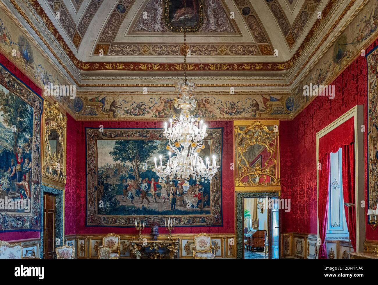 Rome, Italy -January 11, 2019: The Degli Arazzi hall (tapestry hall)i n the  Quirinale palace Stock Photo - Alamy